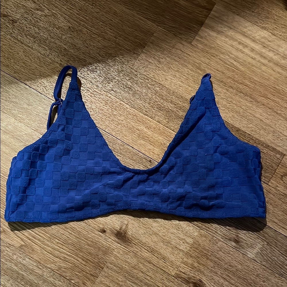 Blue check swim top TJ Swim